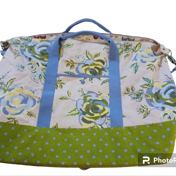 MATILDA JANE weekend bag.  Green & blue. - Picture 2 of 8